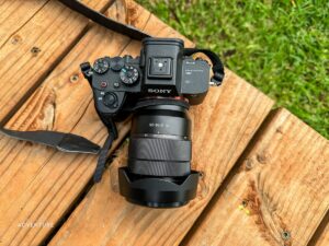 Sony A7siii camera on deck used while traveling