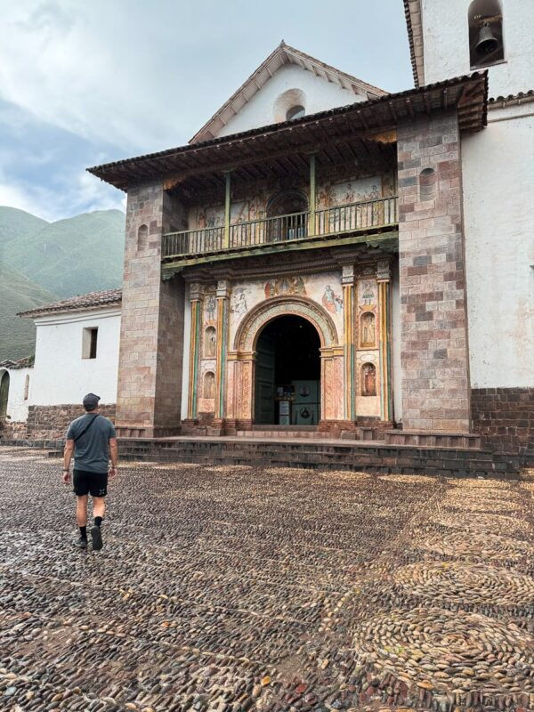 Church of Andahuaylillas with man in image